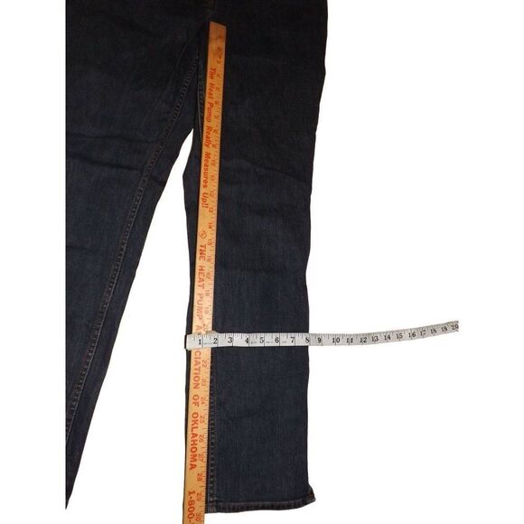 Anne Klein Stretch Jeans Women Sz 12 Blue Denim‎ Dark Straight Zipper Leg - Picture 5 of 6